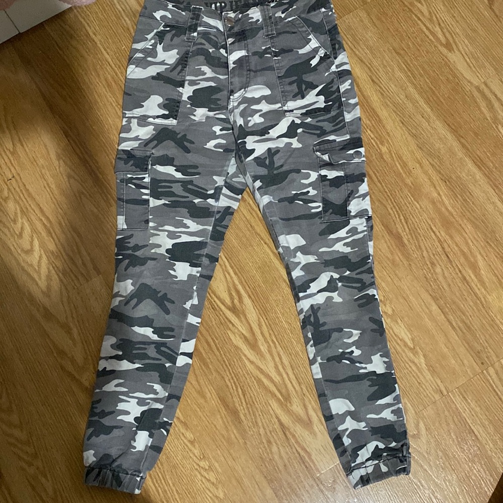 VIP white, black and grey camo jeans